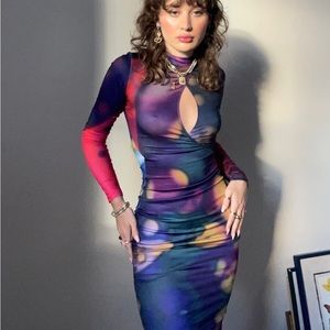 Tyler McGillivary Lava lamp dress.